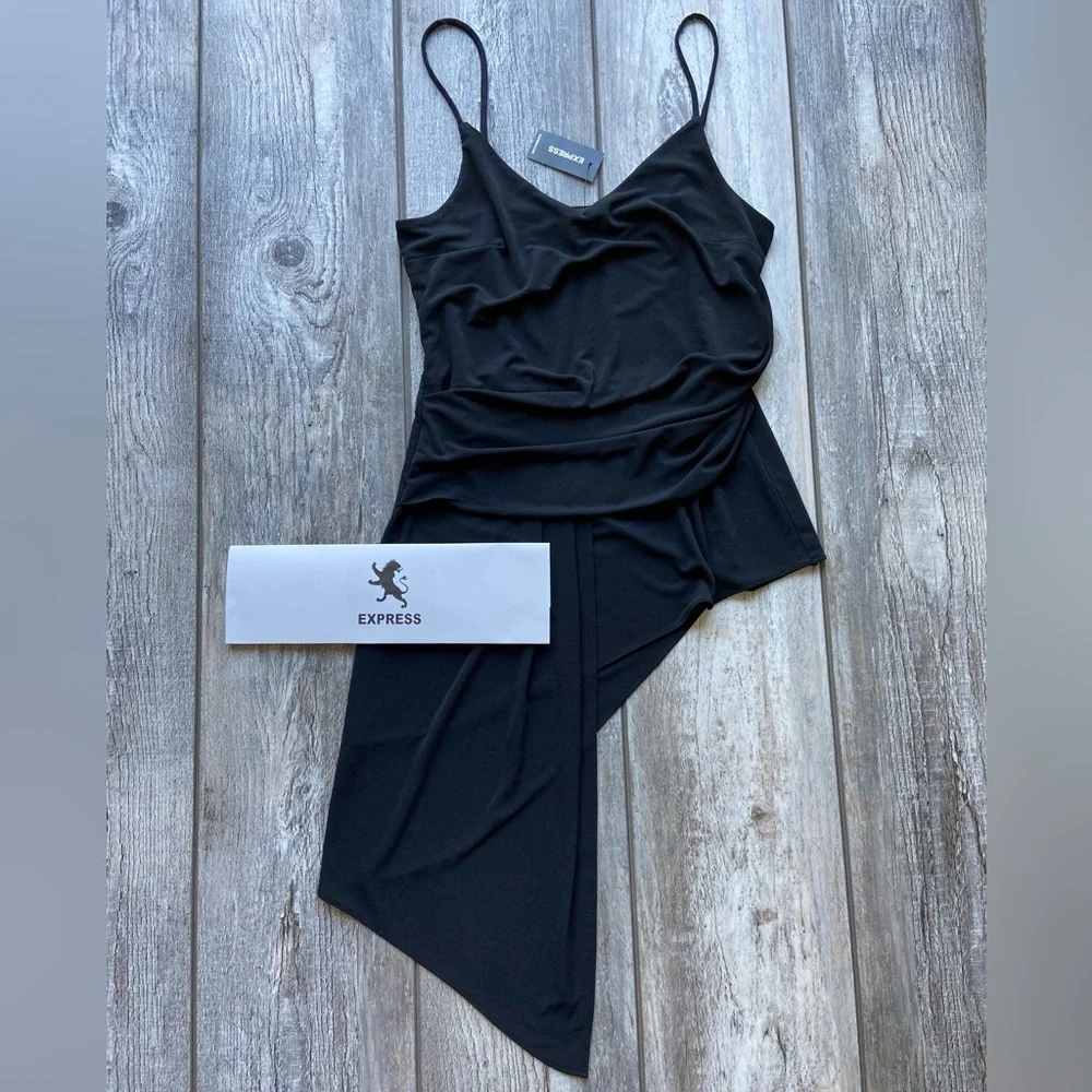 NWT! Express Asymmetrical Black Top - XS - Picture 1 of 7